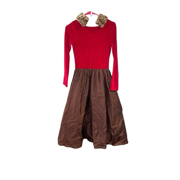 American Girl Red Velvet Dress Leopard Chocolate Cherry Dress Like Your Doll 14